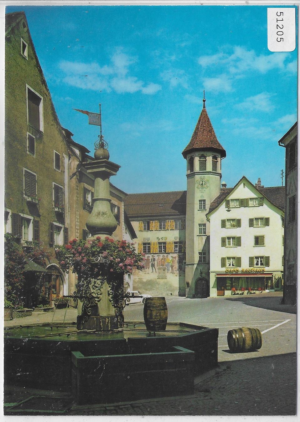 Cartoline postali: Maienfeld - Städtliplatz mit Rathaus – Usato da Ettingen venduto da Kartenplanet