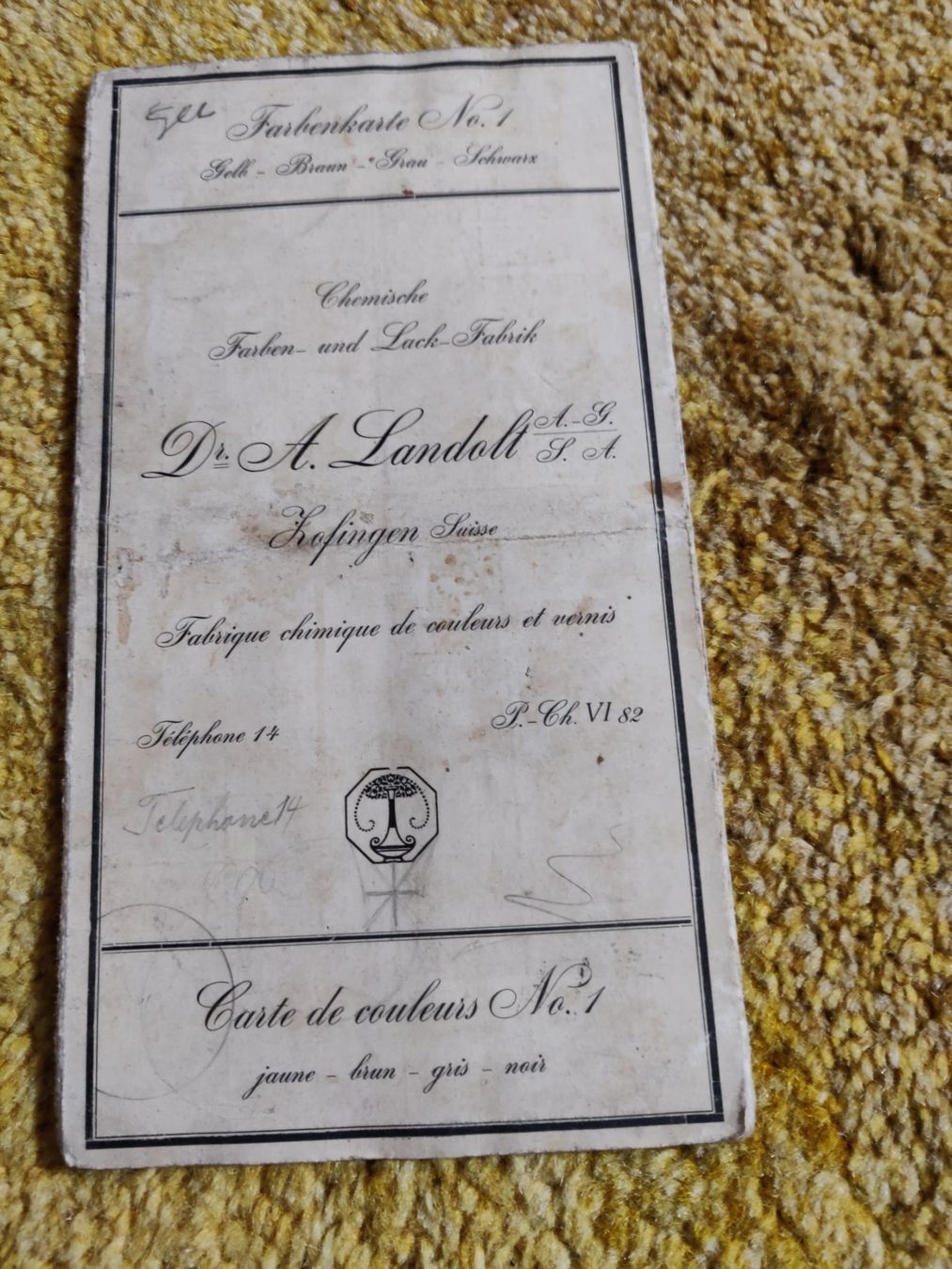 Documenti: Farbkarte Dr. A. Landolt – Usato da Basel venduto da beanoah