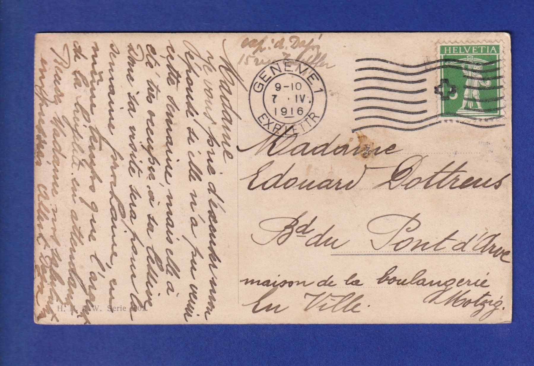 Cartoline postali: OISEAU - Canard et charrue à canard – Usato da Pully venduto da nicecards-shop 1