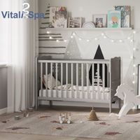 Kinderbett 120x60cm Babybett TOBI - Grau- Baby