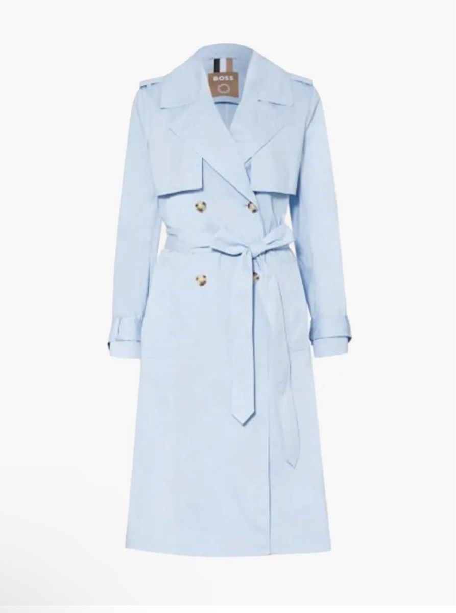 Hugo Boss Cappotti: Boss Trenchcoat hellblau Gr. 38 – Usato da Steinhausen venduto da Marmottarosa