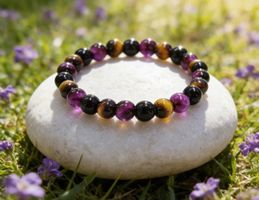 Armkette "Neu Beginn"Tiegerauge , Amethyst ,Onyx