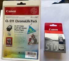 Canon PG-510 black + CL-511 color Patrone + 100 Blatt Papier