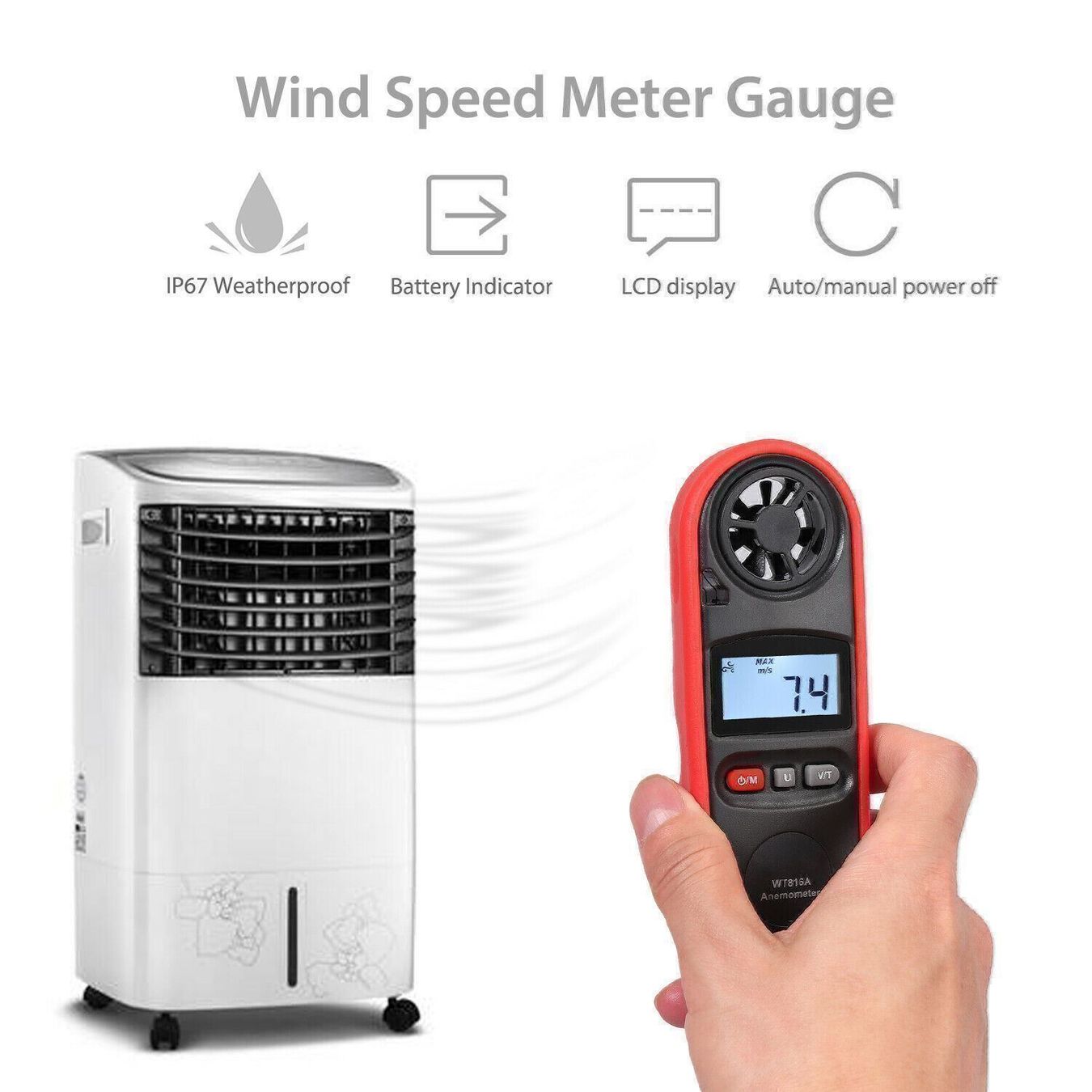 Messen: Windmesser LCD Digital Anemometer IP67 – Neu (gemäss Beschreibung) aus Kirchdorf AG von  7