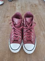 Converse 39.5, leder, helles bordeaux rot
