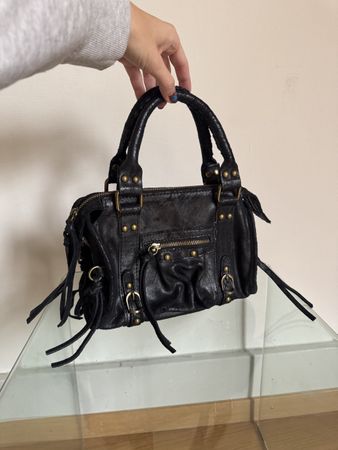 Handtasche Leder schwarz