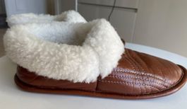 Chaussons fourrés Bilodeau cuir marron