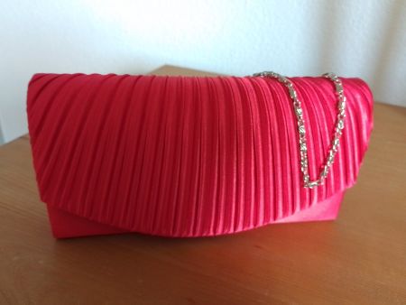 JAKES'S Rote Satin Clutch elegante kleine Tasche rot! Neuw.!