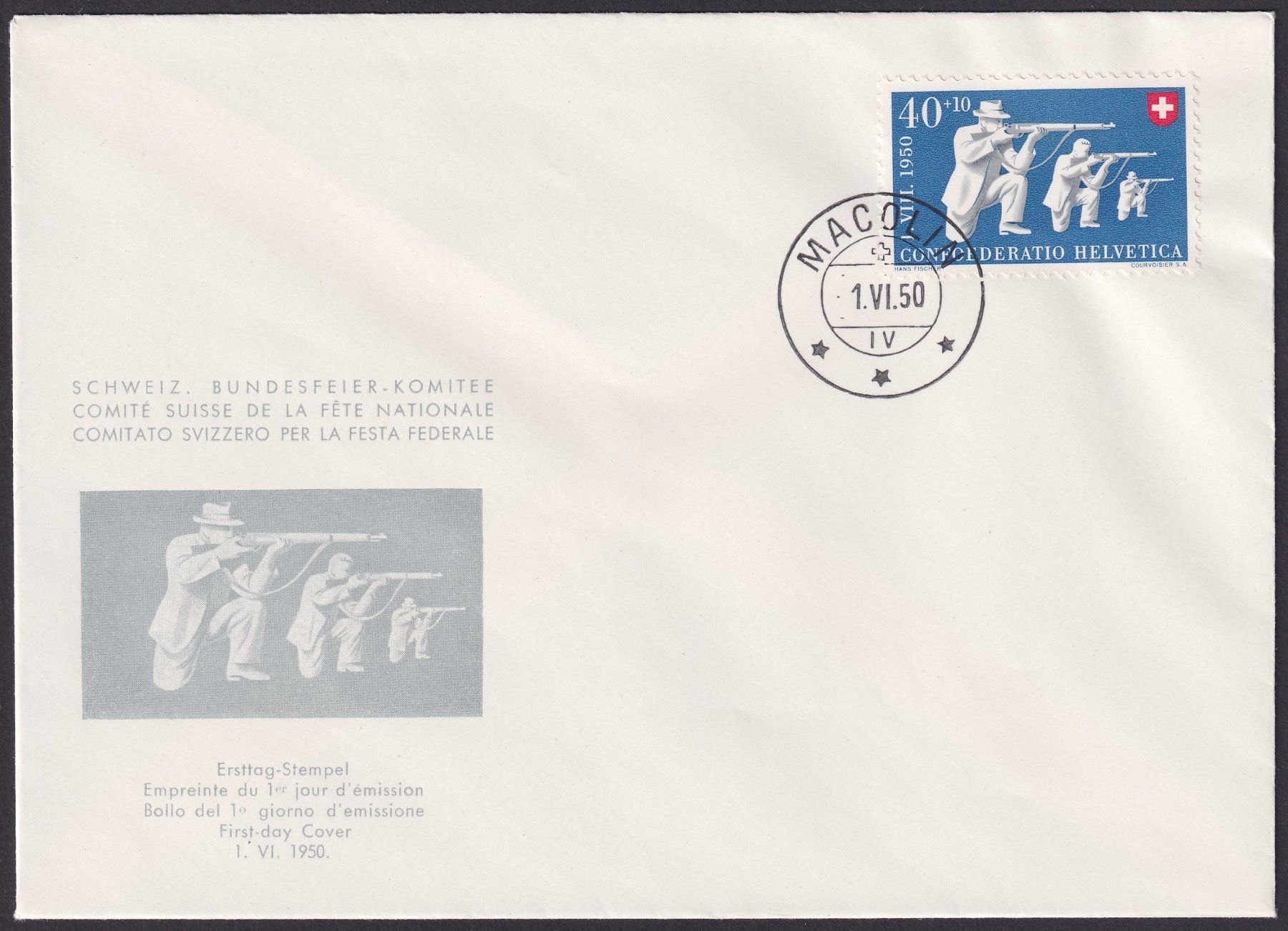 Tutti i francobolli: PP 1950 Komitee FDC, B46-B50 Sport, Kat: 225.- – Usato da Ebikon venduto da SilvioFreund 5