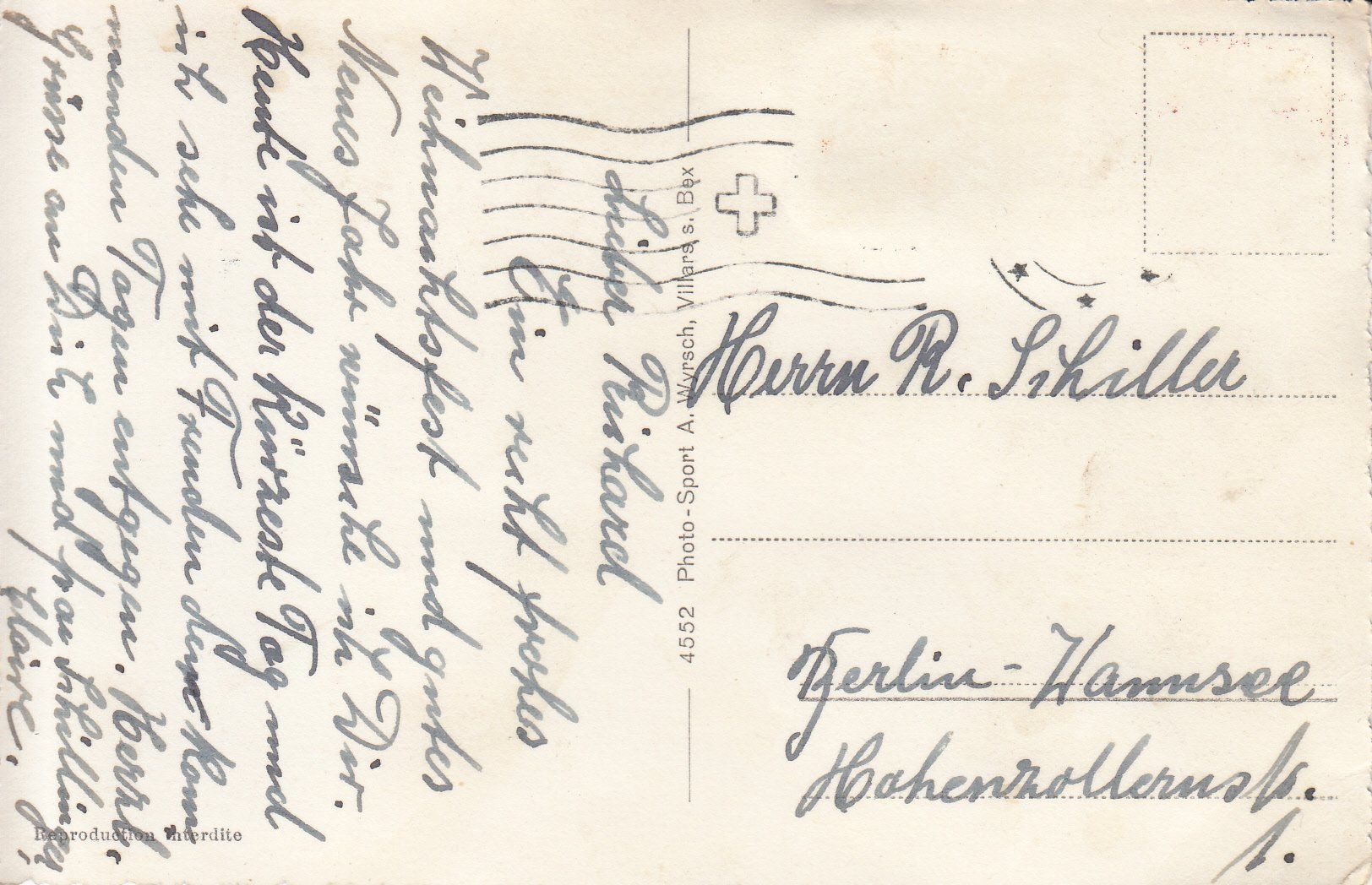 Cartoline postali: Chesières ca. 1950 – Usato da Bürglen TG venduto da StampGraf 1