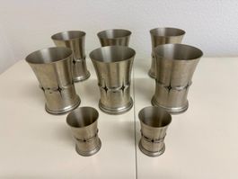 8 Artina SKS Zinn Becher Set 95 Prozent, guter Zustand