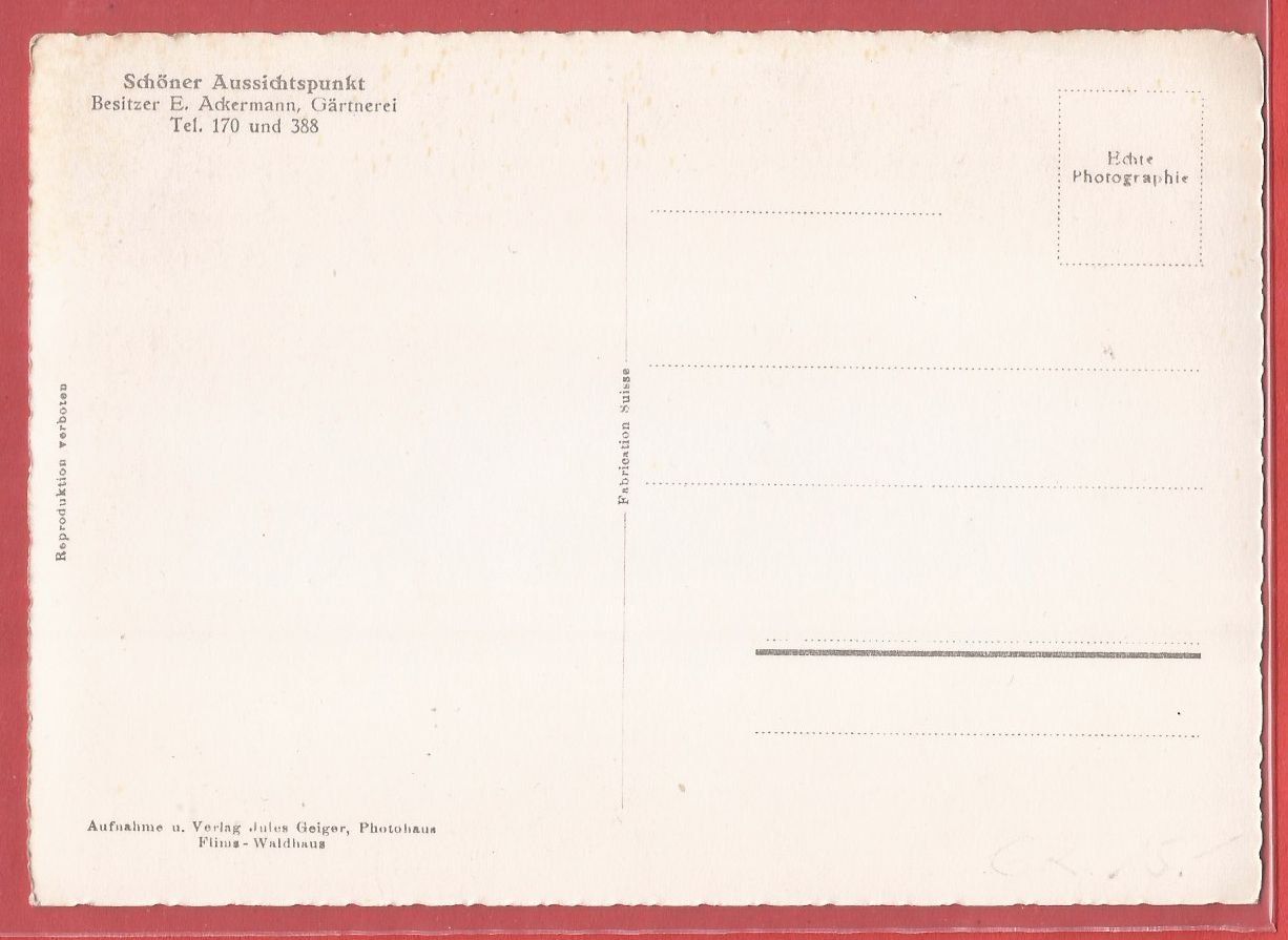 Cartoline postali: Chur - Restaurant Rosenhügel - ca. 1935 – Usato da Fislisbach venduto da Porano 1