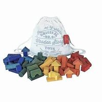 Jeu de blocs en bois colorés (60 pièces) NEUF