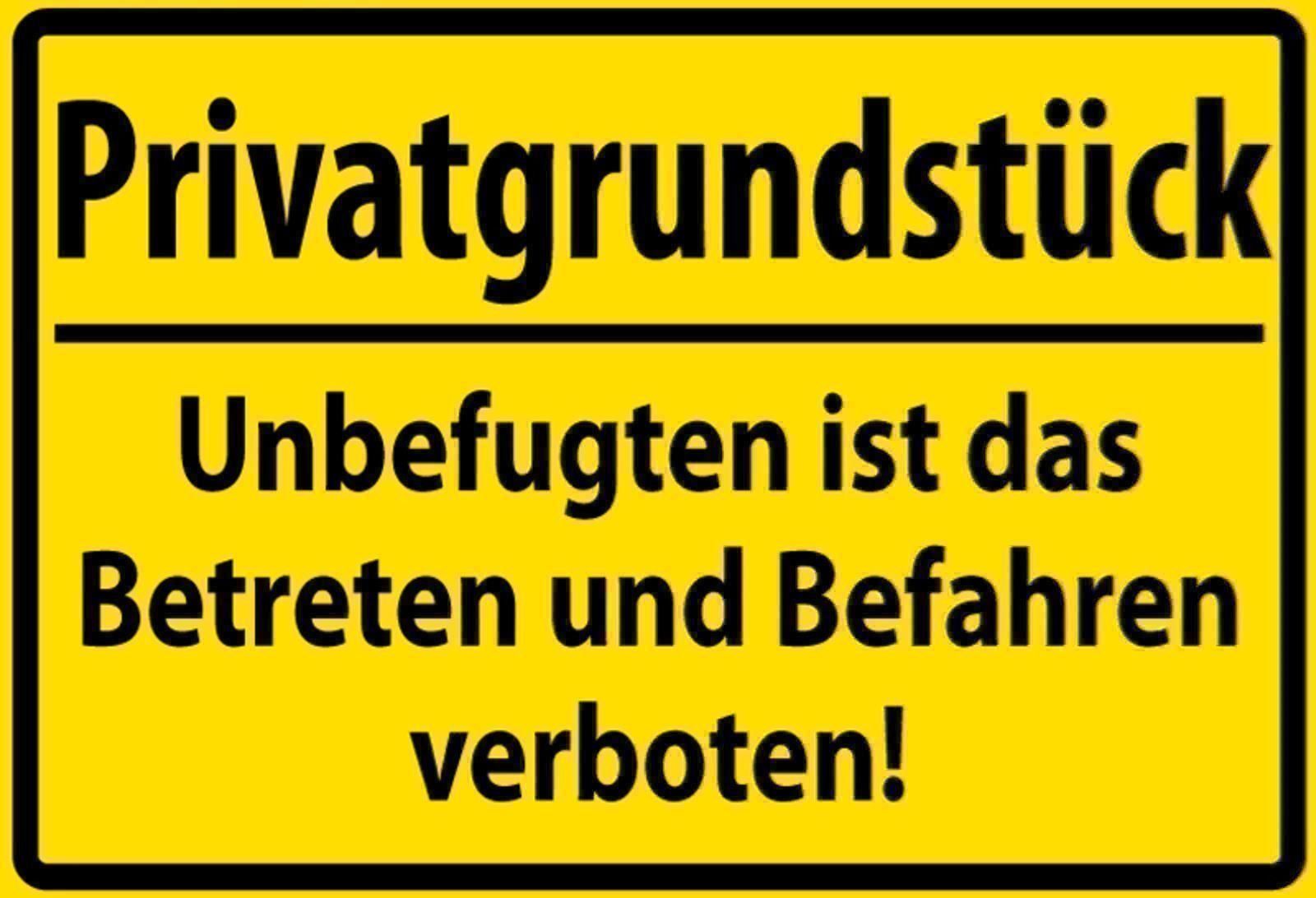 Insegne: Blechschild-PRIVATGRUNDSTÜCK-UNBEFUGTEN – Nuovo e nell'imballaggio originale da Rupperswil venduto da big-one-sale
