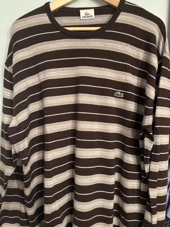 Lacoste Pullover gestreift Gr. 7 braun beige Vintage 🐊