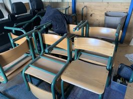 Schulstühle Metall Holz 8 Stk gebraucht