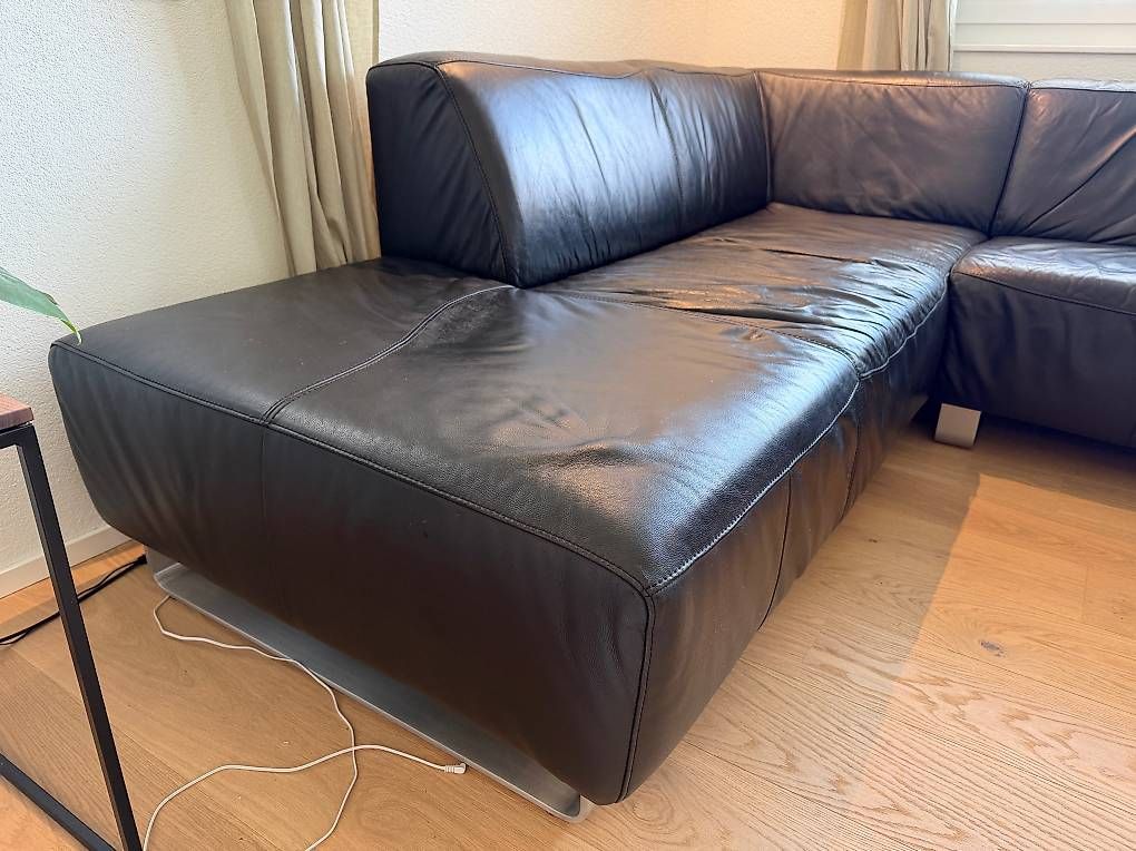 Pfister Divani: Möbel Pfister Ecksofa 260 x 220 cm aus schwarzem Echtleder – Usato da Oberriet SG venduto da rob_xt6v 3