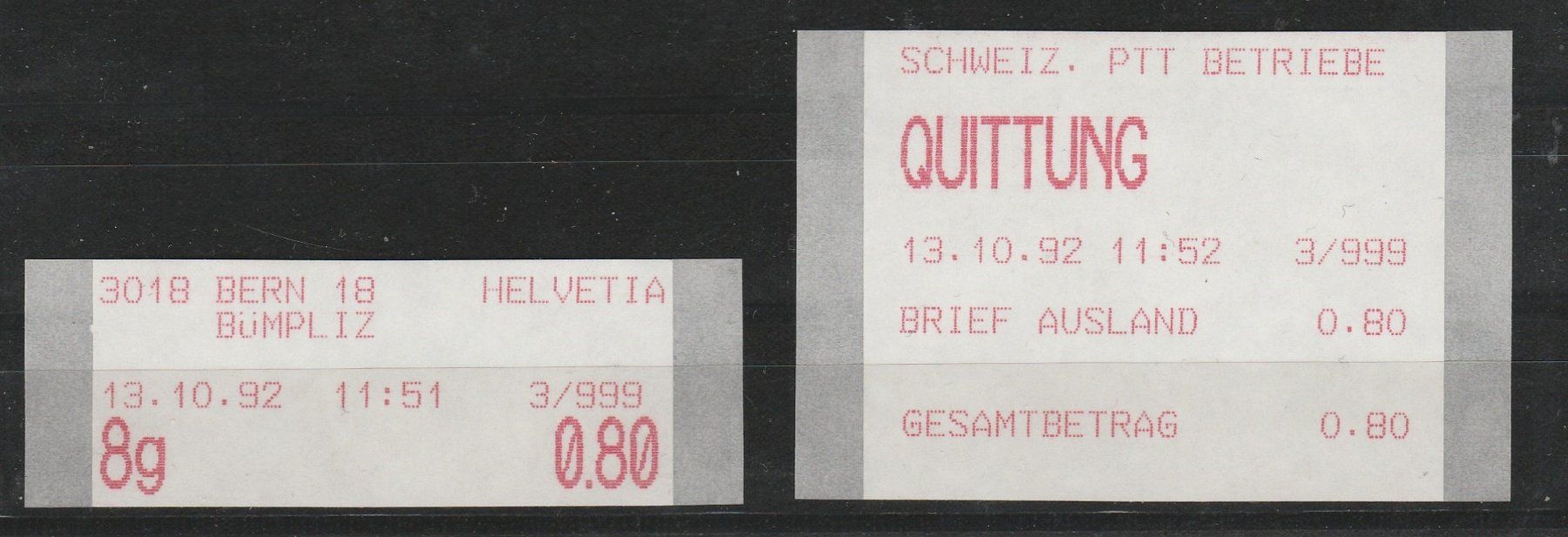 Alle Briefmarken: SFS 9 mit Quittung – Gebraucht aus Oberglatt ZH von Wiedmi6