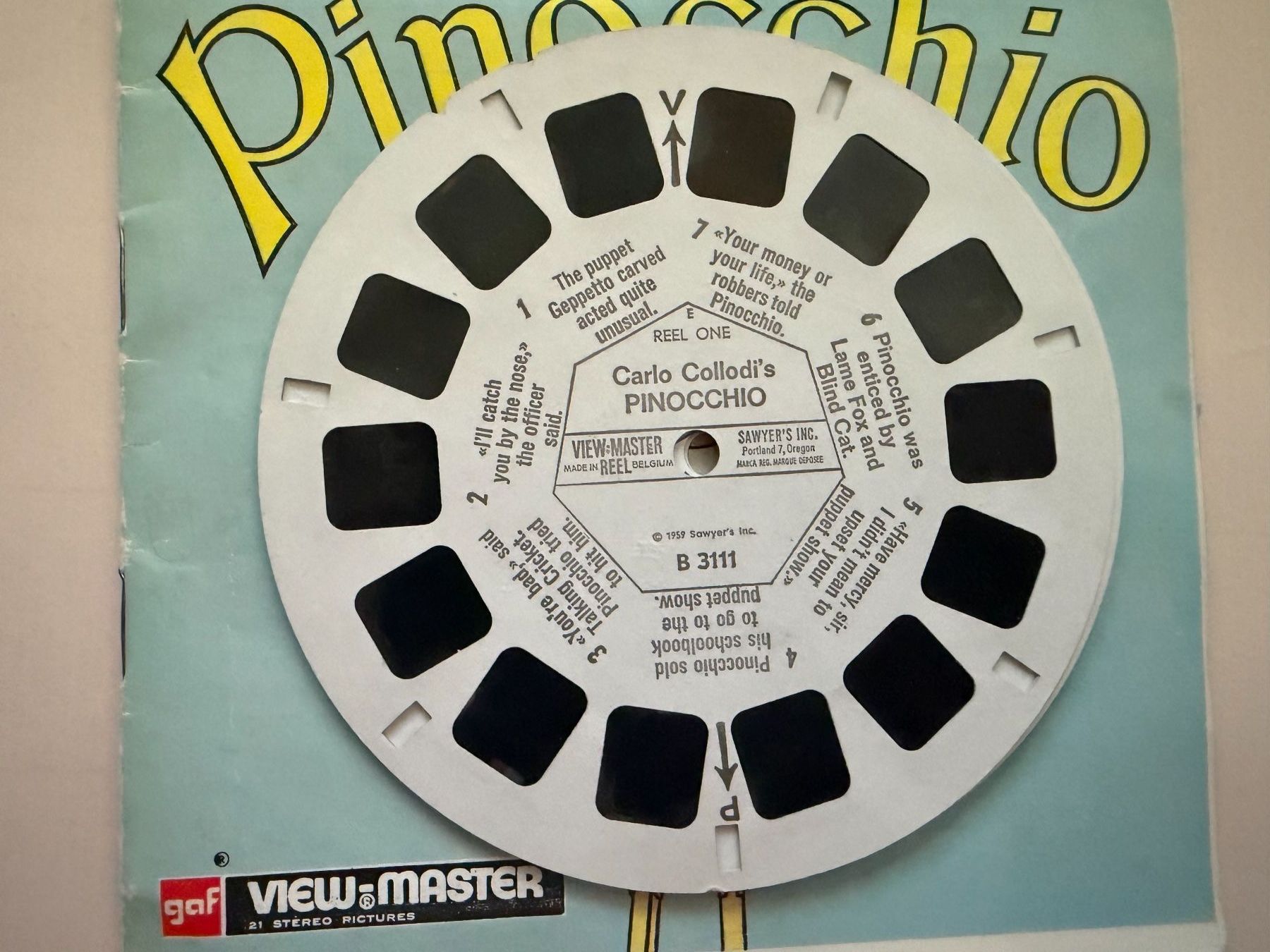 View-master Giocattoli: View-Master 3D: Nr. B 311 PINOCCHIO – Usato da Tegerfelden venduto da siebenmacky 4