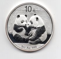 (224) China 10 Yuan Panda pp, 1 Unze 2009 Orig Kapsel