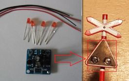 Circuit clignotant pour passage à niveau 4 x leds Rouges (d)