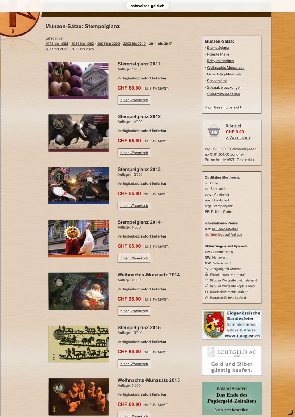 Tutti le monete: Schweizer Münzen Set Stempelglanz 2011 im OVP – Nuovo e nell'imballaggio originale da Basel venduto da triniswiss68 4