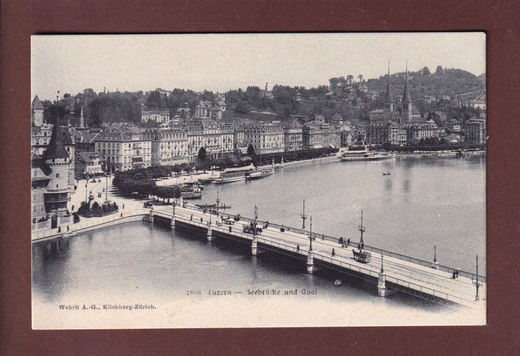 Cartoline postali: LUZERN - Seebrücke - Hofkirche – Usato da Pully venduto da nicecards