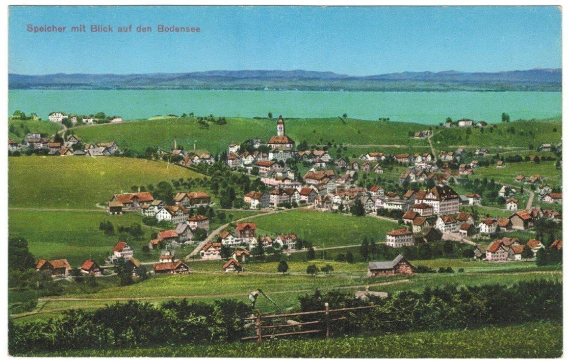 Cartoline postali: AK Speicher mit Blick auf den Bodensee – Usato da Zürich venduto da Tolima194