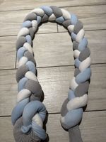 Bettschlange geflochten blau grau weiss guter Zustand