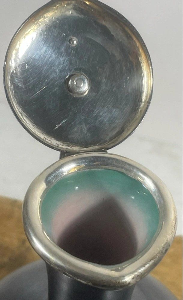 Caraffe: Keramikkrüglein Jugendstil mit Silberdeckel, Top Zustand – Usato da Zug venduto da roott65 2