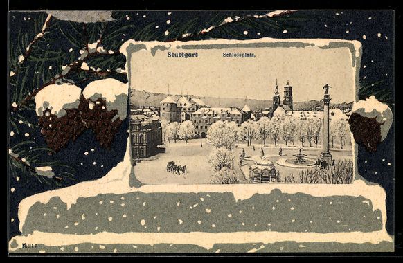 Cartoline postali: Grusskarten-AK Stuttgart, Schlossplatu i – Usato da Berlin venduto da bartko-reher