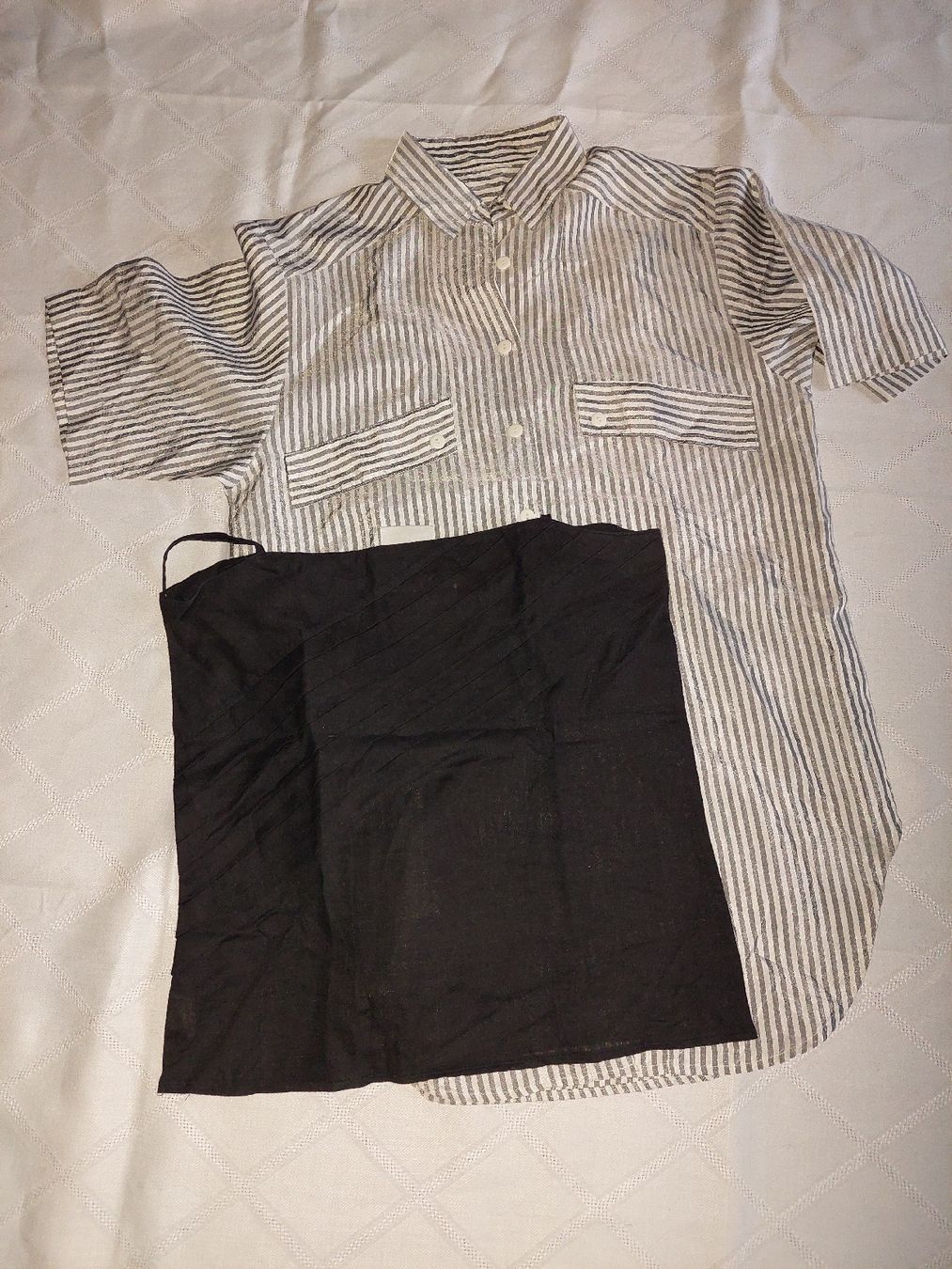 Camicette: Hemdbluse gestreift kurzarm mit Top schwarz Grösse 36 – Usato da Muttenz venduto da bea_mmf9