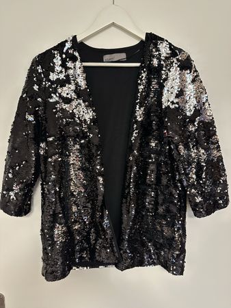 PAILLETTEN JACKE SCHWARZ-SUPER SCHICK-NEU-GR.M