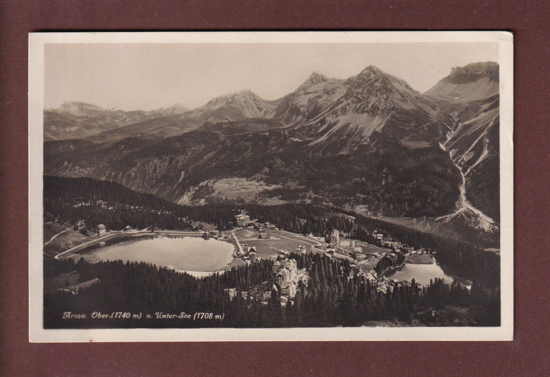 Ansichtskarten: AROSA - Ober- und Untersee - 1930 – Gebraucht aus Pully von nicecards