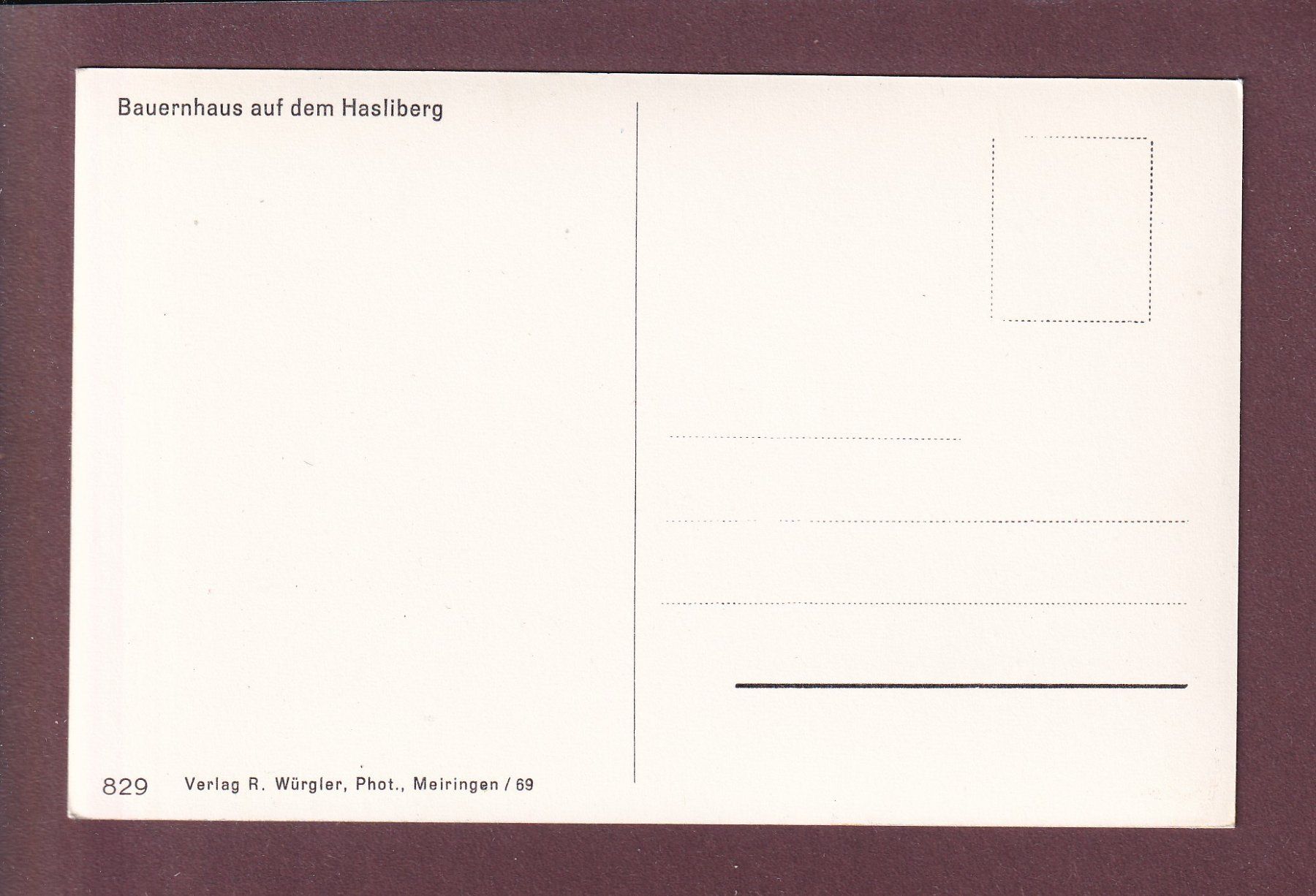 Cartoline postali: HASLIBERG - Bauernhaus – Usato da Pully venduto da nicecards 1