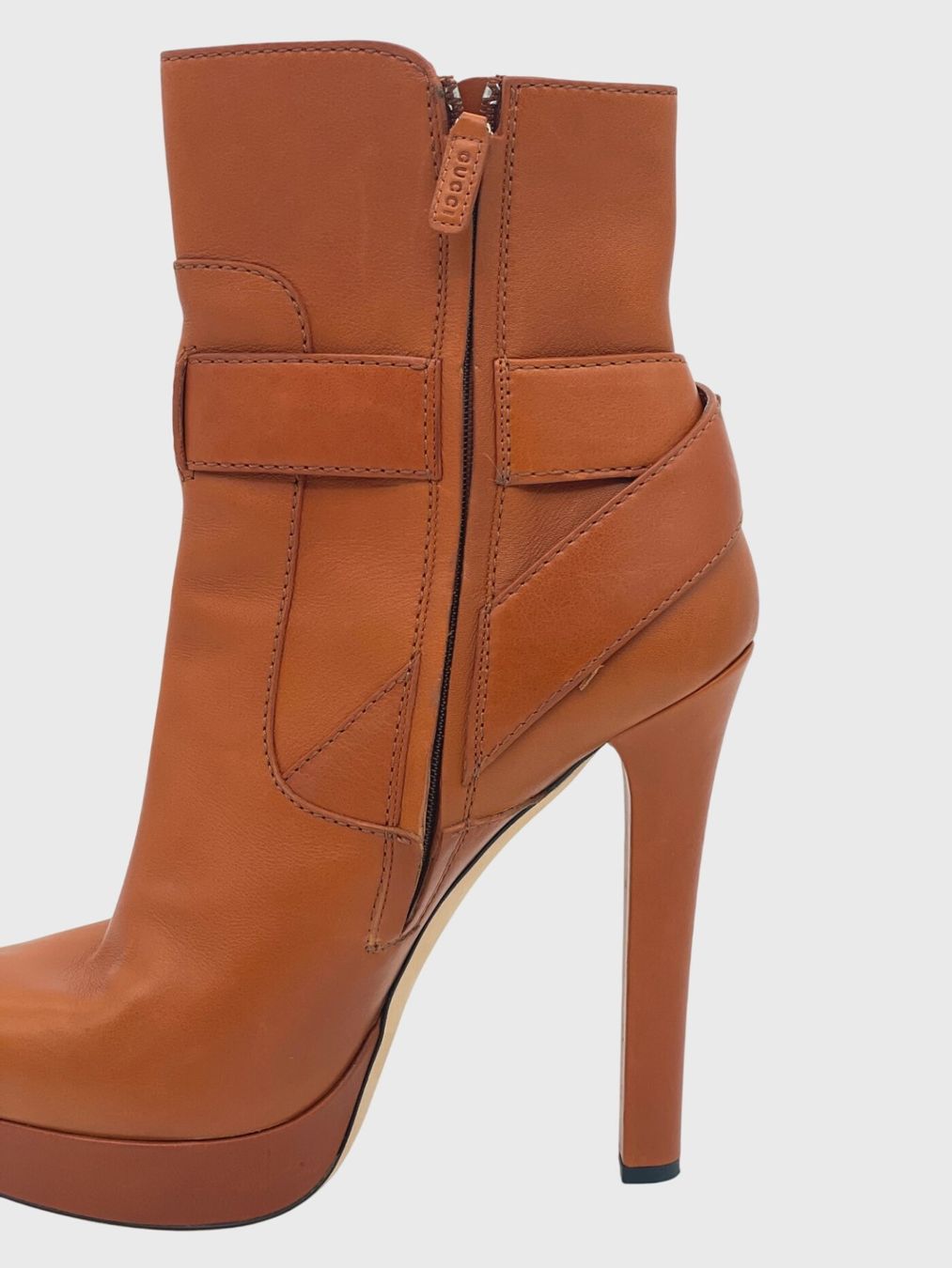 Gucci Scarpe da donna: Gucci Leather Platform Ankle Boot EU 39.5 Braun – Usato da Zürich venduto da shoe_shop 4