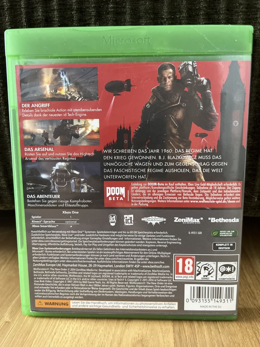 Giochi: Xbox One - Wolfenstein The New Order – Nuovo (secondo la descrizione) da Bönigen venduto da Seli_0 1