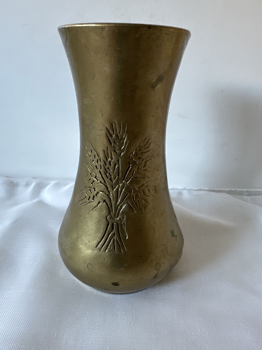 Vasi & Recipienti: Massive Messing Vase mit Ähren Dekor 🌾 – Usato da Zürich venduto da Chaeffeler