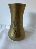 Massive Messing Vase mit Ähren Dekor 🌾
