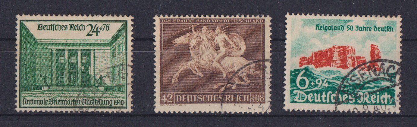 Alle Briefmarken: Deutsches Reich: 3 Werte – Gebraucht aus Eschlikon TG von PhilCon