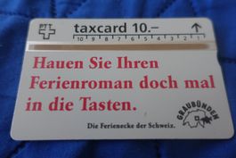 PTT Taxcard 10.- Graubünden Ferien, gebraucht