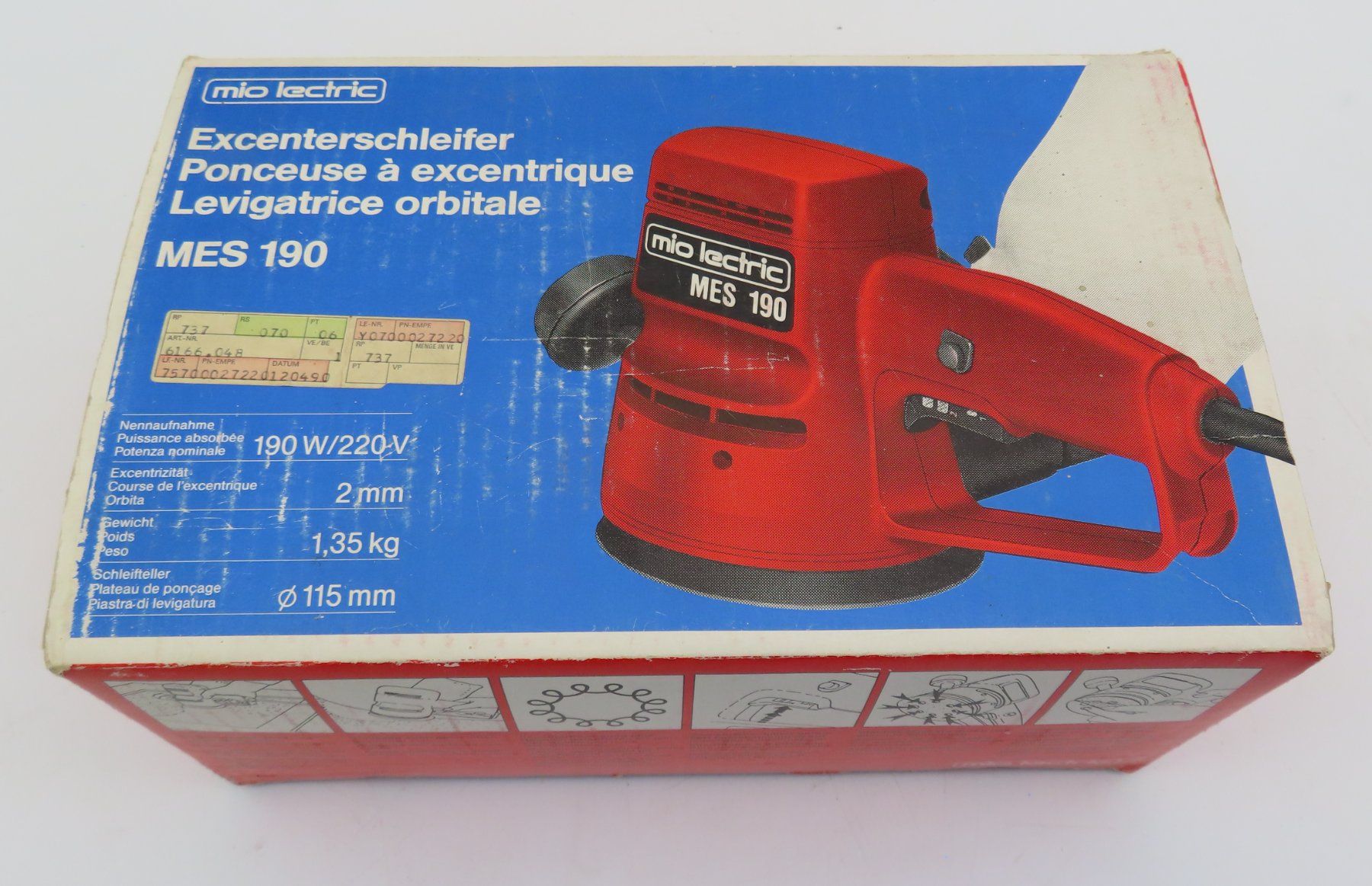 Smerigliatrici & Lucidatrici: mio lectric Excenterschleifer MES 190 – Usato da Reinach BL venduto da WBZ-Flohmarkt 8