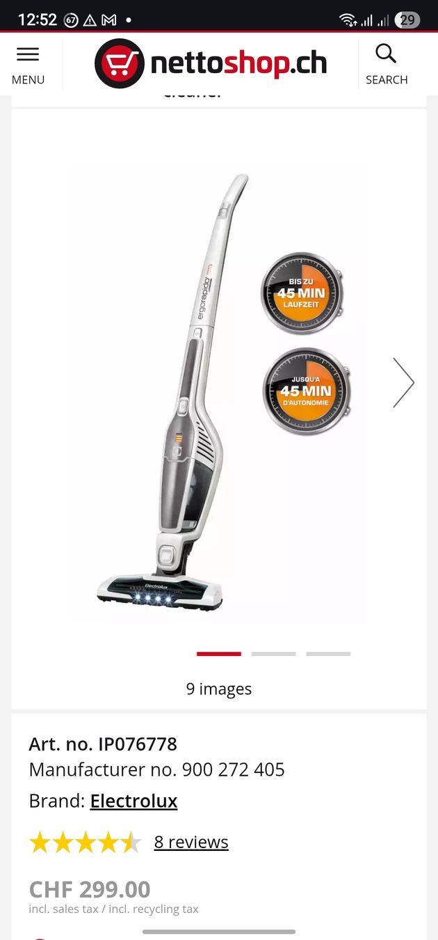 Electrolux Aspirapolveri & Accessori: Electrolux Ergorapido Lithium Vacuum Cleaner – Usato da Geneve venduto da T36 3