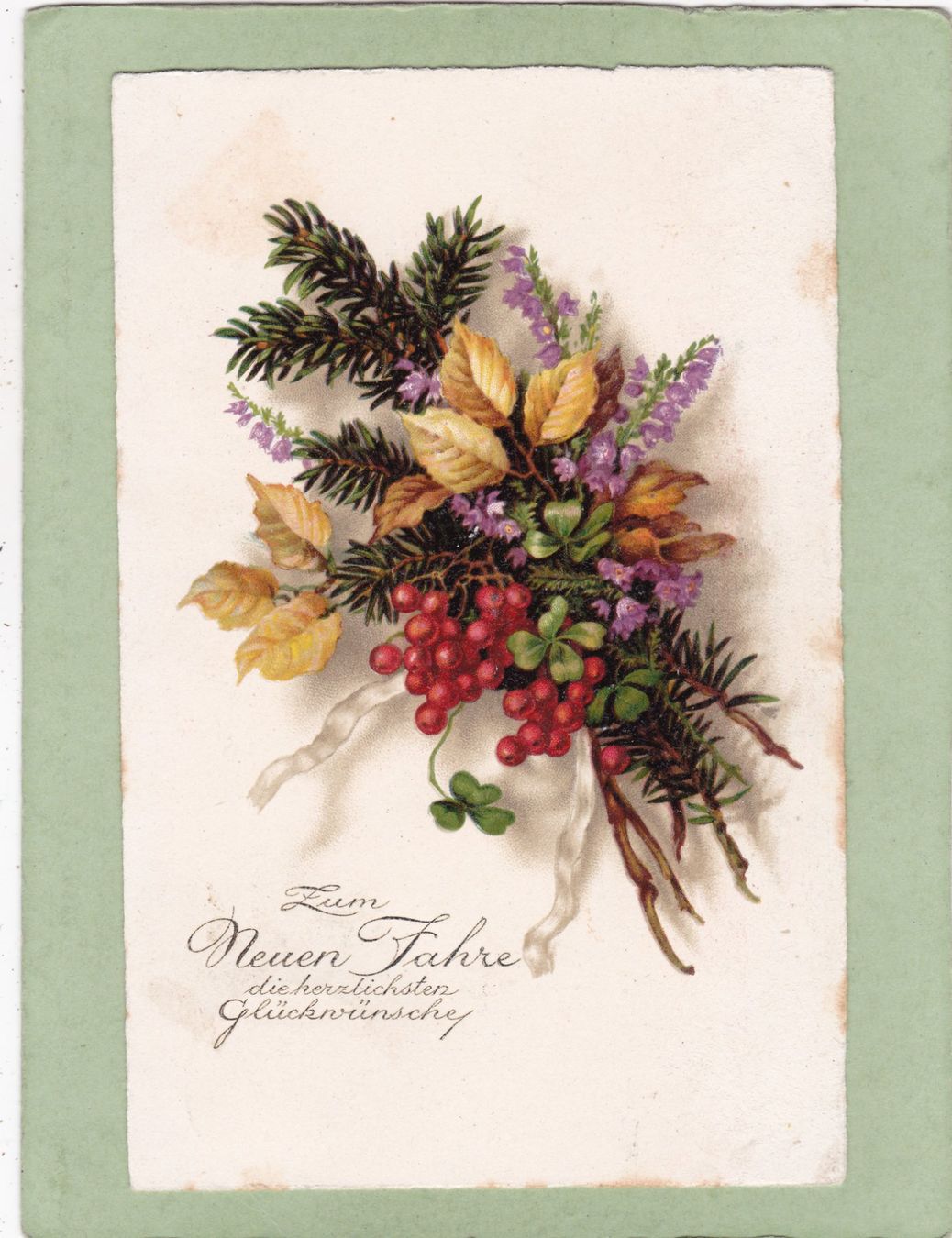 Ansichtskarten: Kitsch Gebinde Blumen Neues Jahr 1927 – Gebraucht aus Herisau von Lisegrat2008