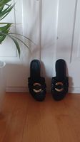 H&M Sandalen Gr. 38  Schwarz mit goldenem Ring
