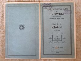 CH Historische Karte von Kloten (Siegfried Atlas) 1925