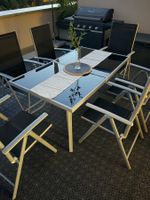 Gartentisch + 6 Stühle (verstellbar)