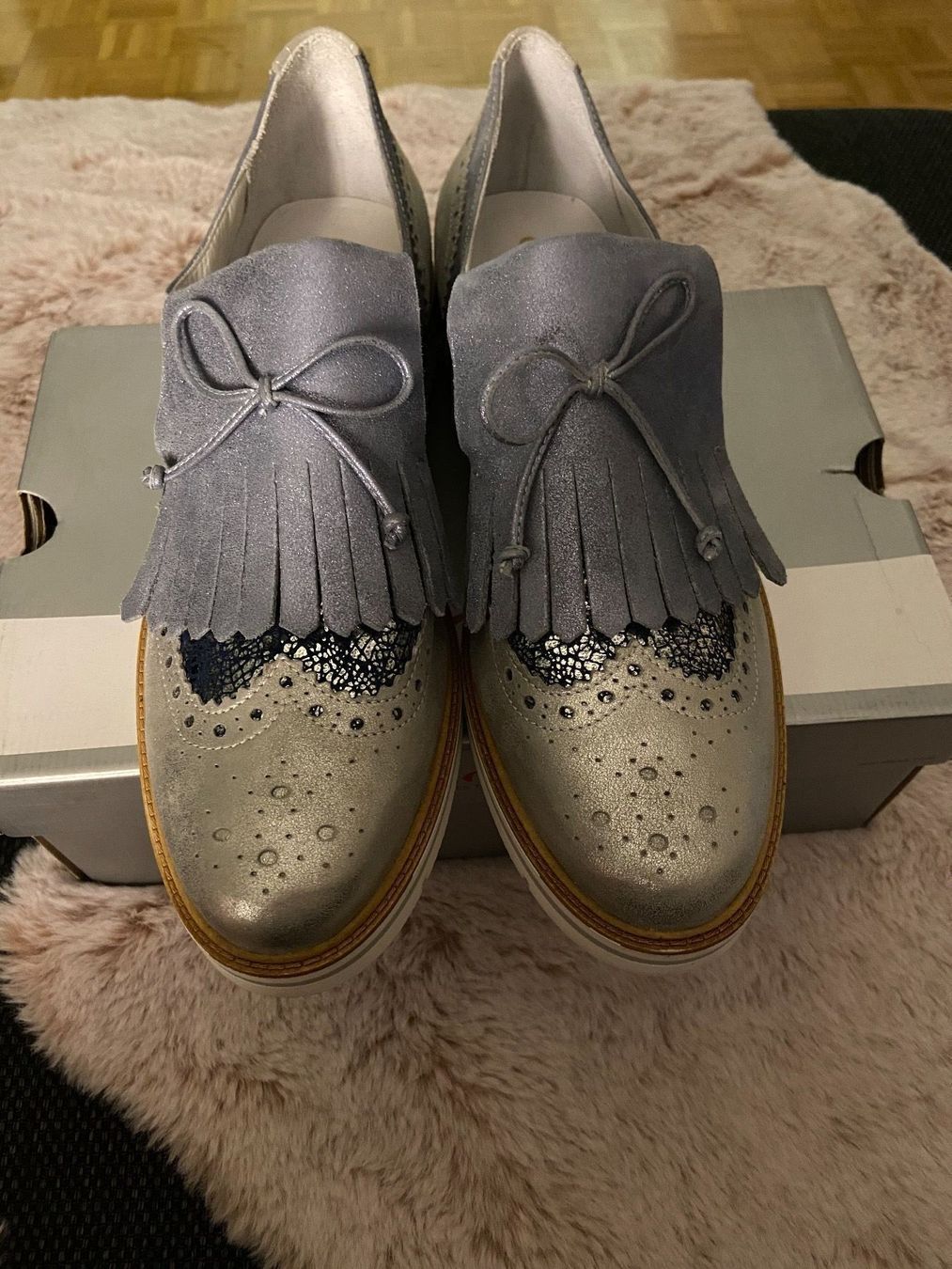 Damenschuhe: Carmens Schuhe Silber/blau  Gr.41 – Neu und originalverpackt aus Frenkendorf von kokira 1