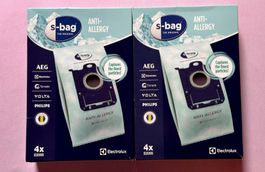 Lot de 2x Sacs aspirateur s-bag Anti-Allergy E206S (8 sacs)
