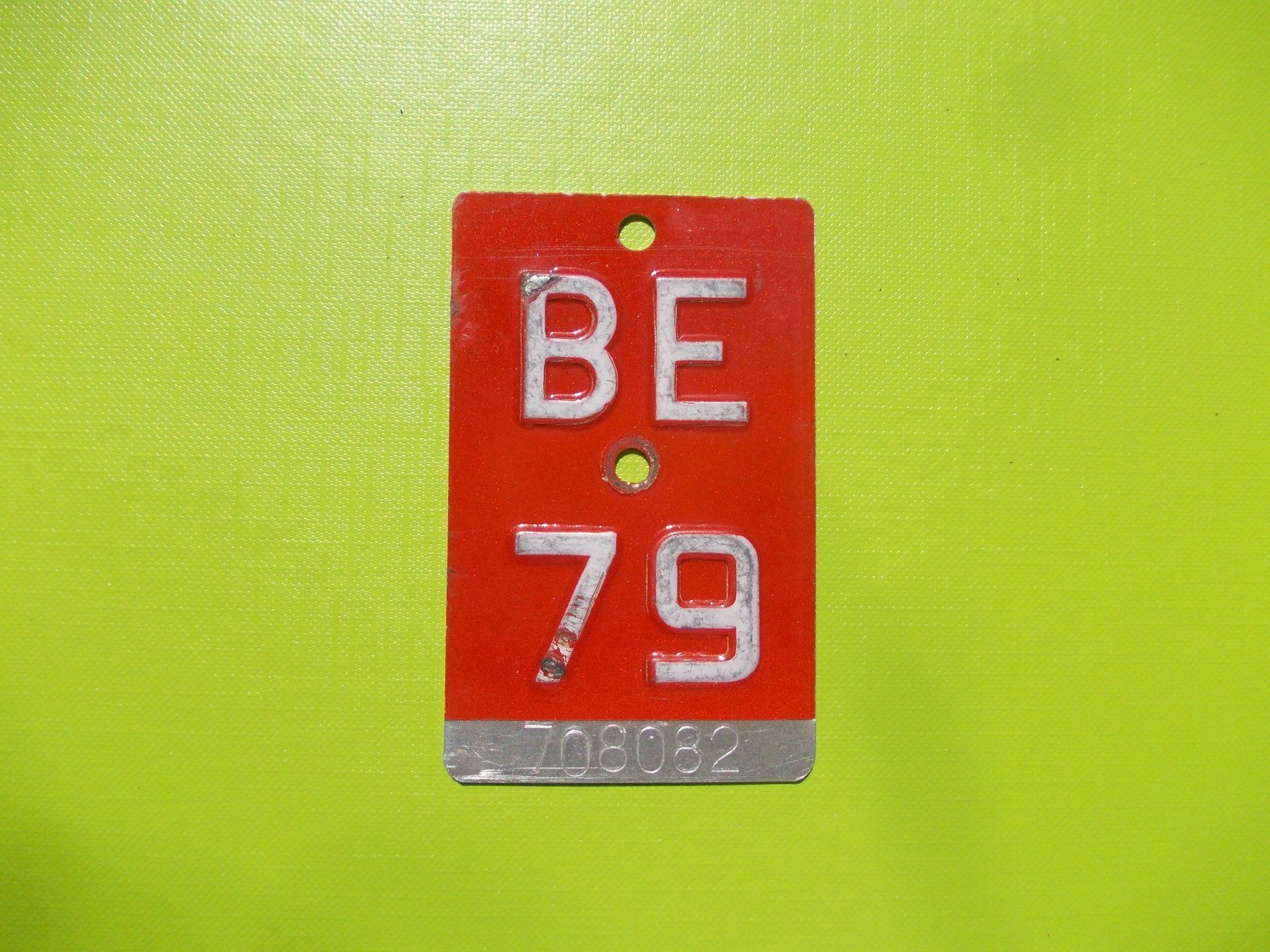 Schilder: Velonummer / Fahrradnummer BE 79 – Gebraucht aus Gsteigwiler von HORMIGA21
